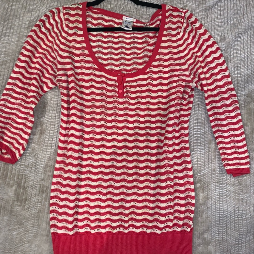 Old Navy Red & White Stripe Sweater
